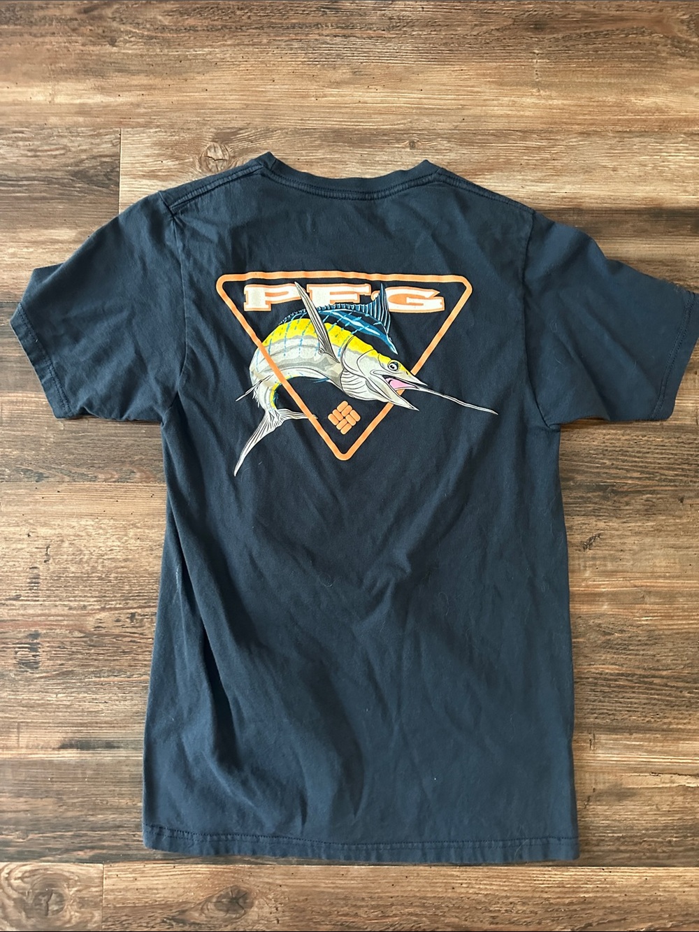 PFG Navy Short-Sleeve Fish Graphic Tee